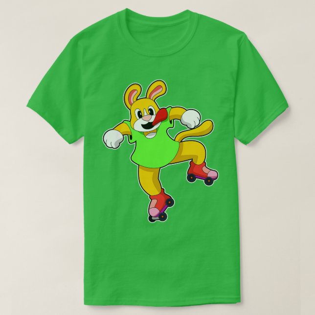 Hund als Inline-Skater mit Inline-Skaten T-Shirt (Design vorne)