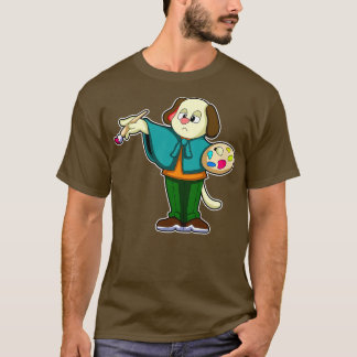 Hund als Maler mit Pinselfarbe T-Shirt