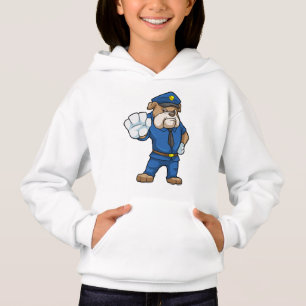 Hund als Polizeibeamter mit einheitlicher Hoodie