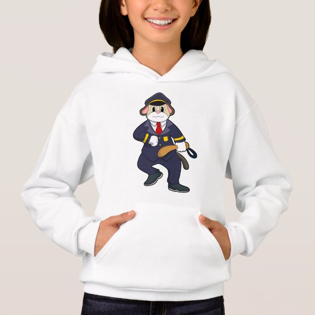Hund als Polizeibeamter mit Polizeiuniform Hoodie (Vorderseite)