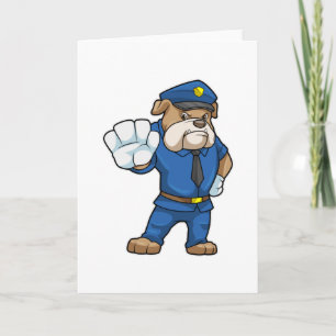 Hund als Polizist mit Polizeiuniform Karte