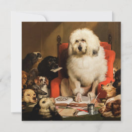 Hund als Richter, der das Gesetz vor Gericht festl Karte