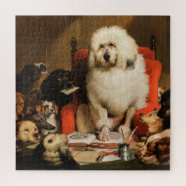 Hund als Richter, der das Gesetz vor Gericht festl Puzzle