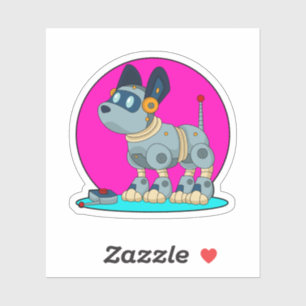 Hund als Roboter Aufkleber