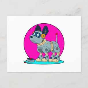 Hund als Roboter Postkarte