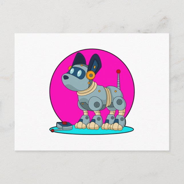 Hund als Roboter Postkarte (Vorderseite)