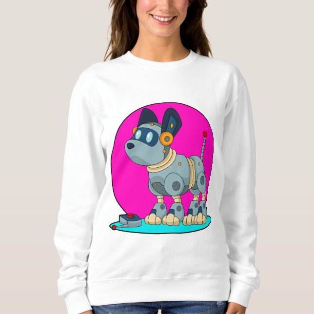 Hund als Roboter Sweatshirt (Vorderseite)
