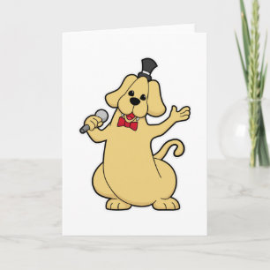 Hund als Sänger mit Mikrofon Karte