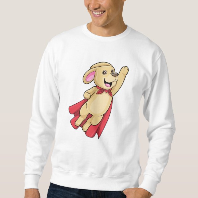 Hund als Superheld mit Kap Sweatshirt (Vorderseite)