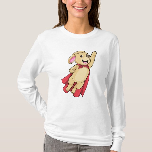 Hund als Superheld mit Kap T-Shirt (Vorderseite)