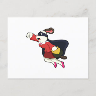 Hund als Superheld Sekretär Postkarte