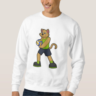 Hund als Volleyballspieler mit Volleyball Sweatshirt