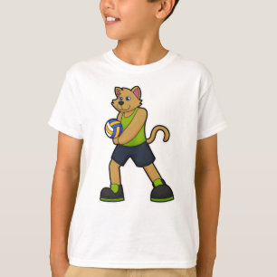 Hund als Volleyballspieler mit Volleyball T-Shirt