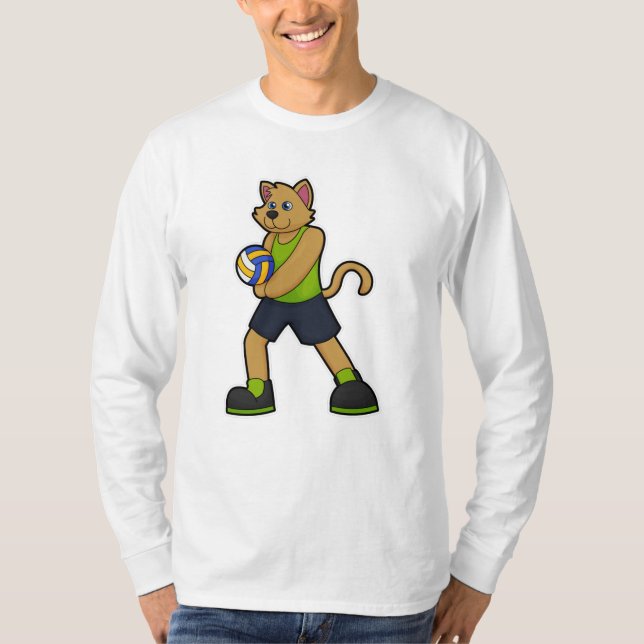 Hund als Volleyballspieler mit Volleyball T-Shirt (Vorderseite)