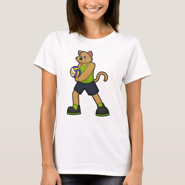 Hund als Volleyballspieler mit Volleyball T-Shirt (Vorderseite)