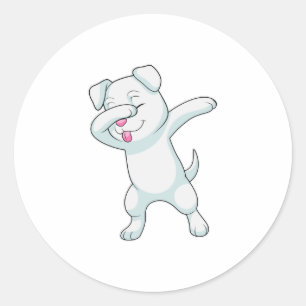 Hund am Hip Hop Dance Dab Runder Aufkleber