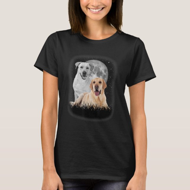 Hund am Mond T-Shirt (Vorderseite)