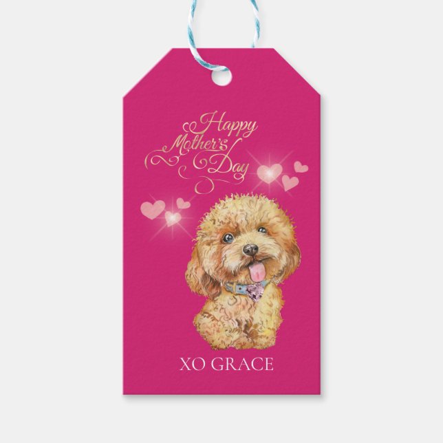 Hund am niedlichen Muttertag Geschenkanhänger (Vorderseite)