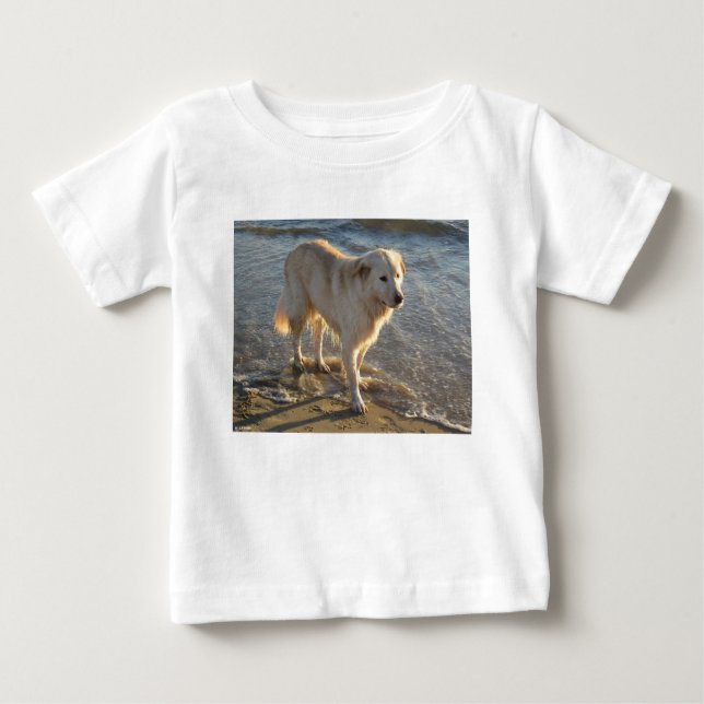 Hund an der Küste Baby T-shirt (Vorderseite)