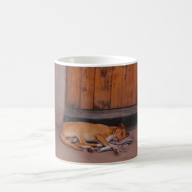 Hund an der Tasse der Erholung (Mittel)