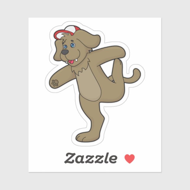 Hund an der Yoga-Fitness Aufkleber (Blatt)