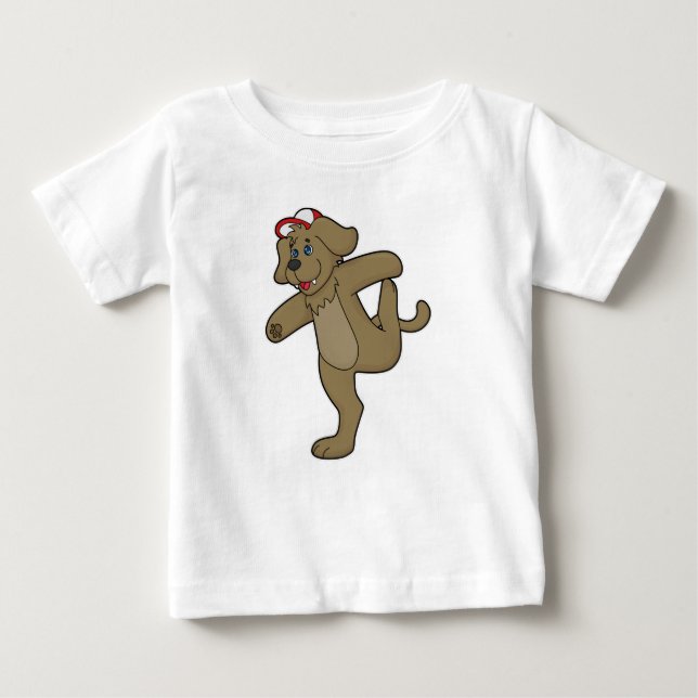 Hund an der Yoga-Fitness Baby T-shirt (Vorderseite)