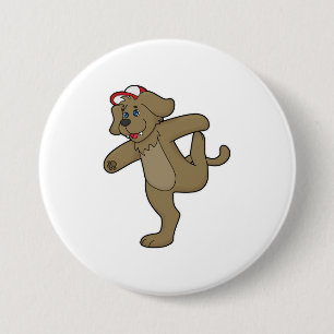 Hund an der Yoga-Fitness Button