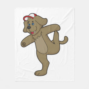 Hund an der Yoga-Fitness Fleecedecke