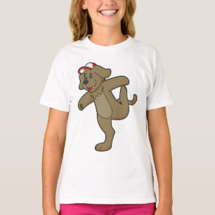 Hund an der Yoga-Fitness T-Shirt
