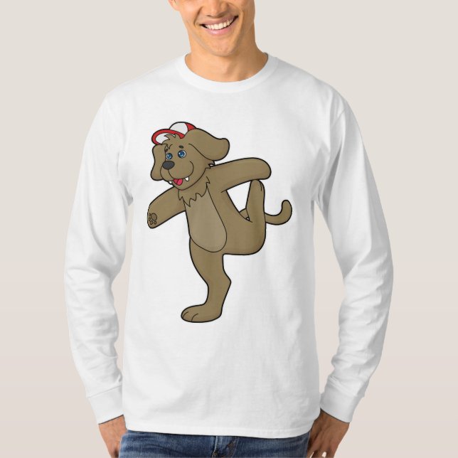 Hund an der Yoga-Fitness T-Shirt (Vorderseite)