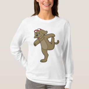 Hund an der Yoga-Fitness T-Shirt