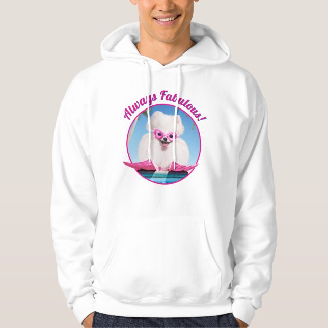 Hund an Schwimmern Hoodie (Vorderseite)