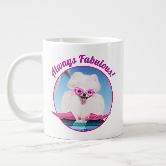 Hund an Schwimmern Jumbo-Tasse (Links)