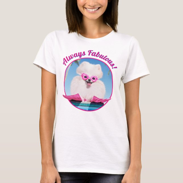 Hund an Schwimmern T-Shirt (Vorderseite)