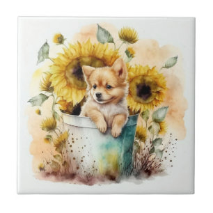 Hund Aquarell Fliese