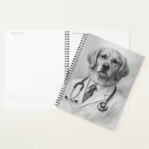 Hund-Arzt Graustufen Veterinärplaner