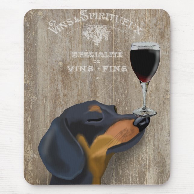 Hund Au Vin Dackel Mousepad (Vorne)