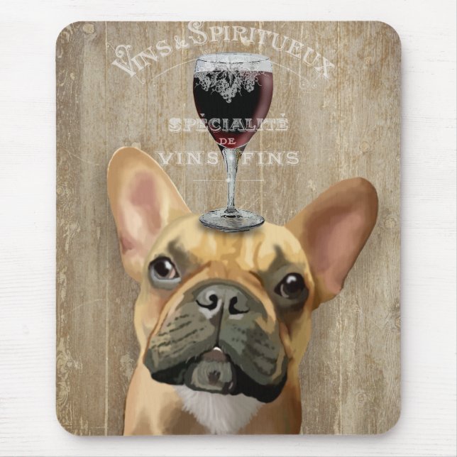 Hund Au Vin, Französischer Bulldogge Mousepad (Vorne)