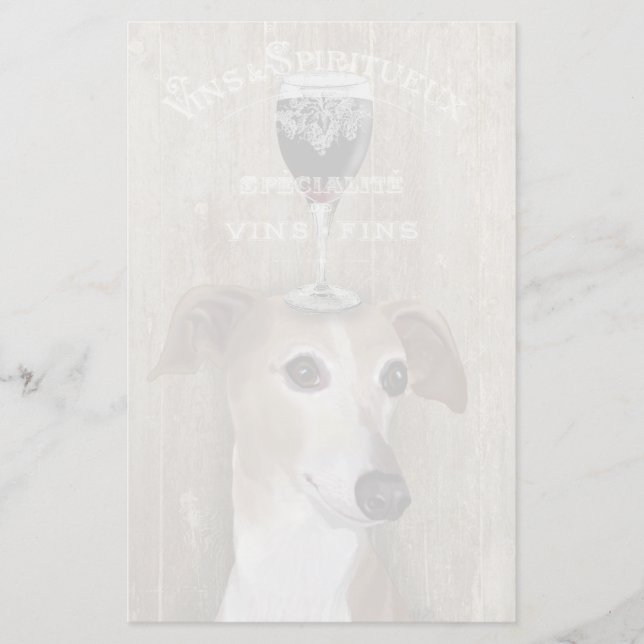 Hund Au Vin Greyhound Briefpapier (Vorderseite)