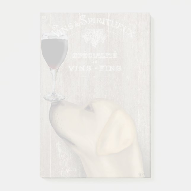 Hund Au Vin Yellow Labrador Post-it Klebezettel (Vorderseite)