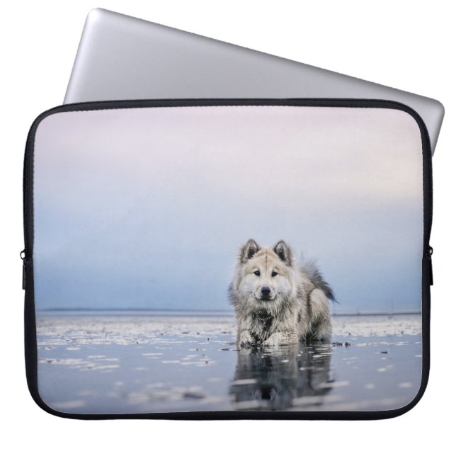 HUND AUF KALMKÖRPER LAPTOPSCHUTZHÜLLE (Vorderseite)