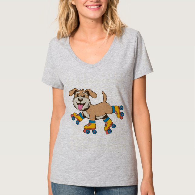 Hund auf Roller-Skaten hängen, wenn ich einen Hund T-Shirt (Vorderseite)