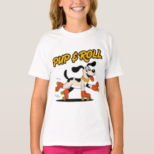 Hund auf Roller-Skaten Pup & Roll T-Shirt