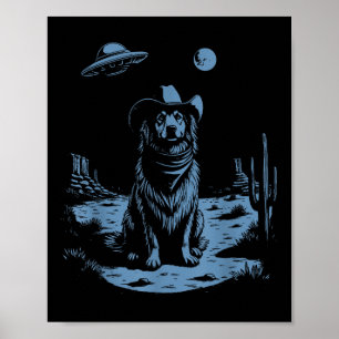 Hund Australian Shepherd Aussie Vintage Ufo Wester Poster