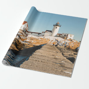 Hund Bar Lighthouse entlang der Küste des Ozeans Geschenkpapier