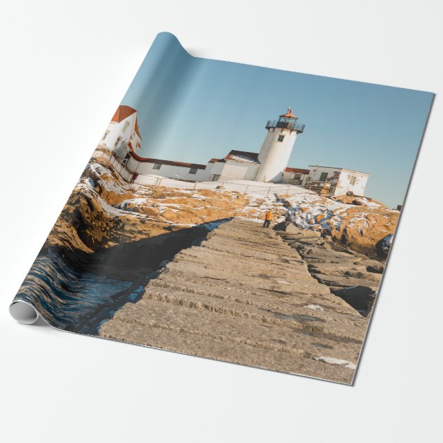 Hund Bar Lighthouse entlang der Küste des Ozeans Geschenkpapier (Ungerollt)
