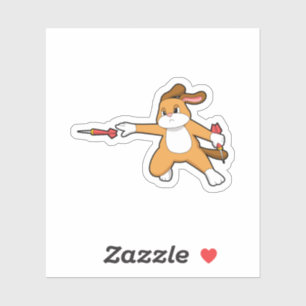 Hund bei Darts mit Dart.PNG Aufkleber