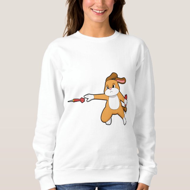 Hund bei Darts mit Dart.PNG Sweatshirt (Vorderseite)
