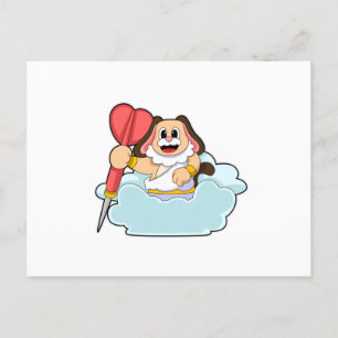 Hund bei Darts mit Dart Postkarte