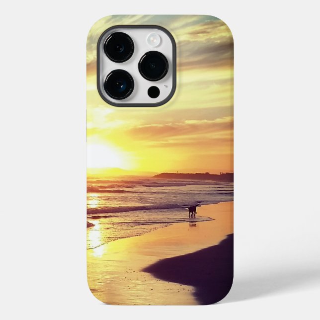 Hund bei Sunset Phone Case (Rückseite)